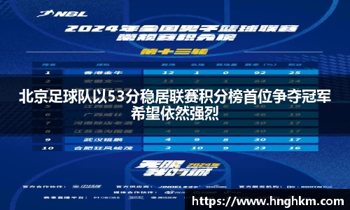 北京足球队以53分稳居联赛积分榜首位争夺冠军希望依然强烈