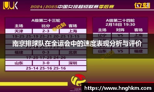 南京排球队在全运会中的速度表现分析与评价